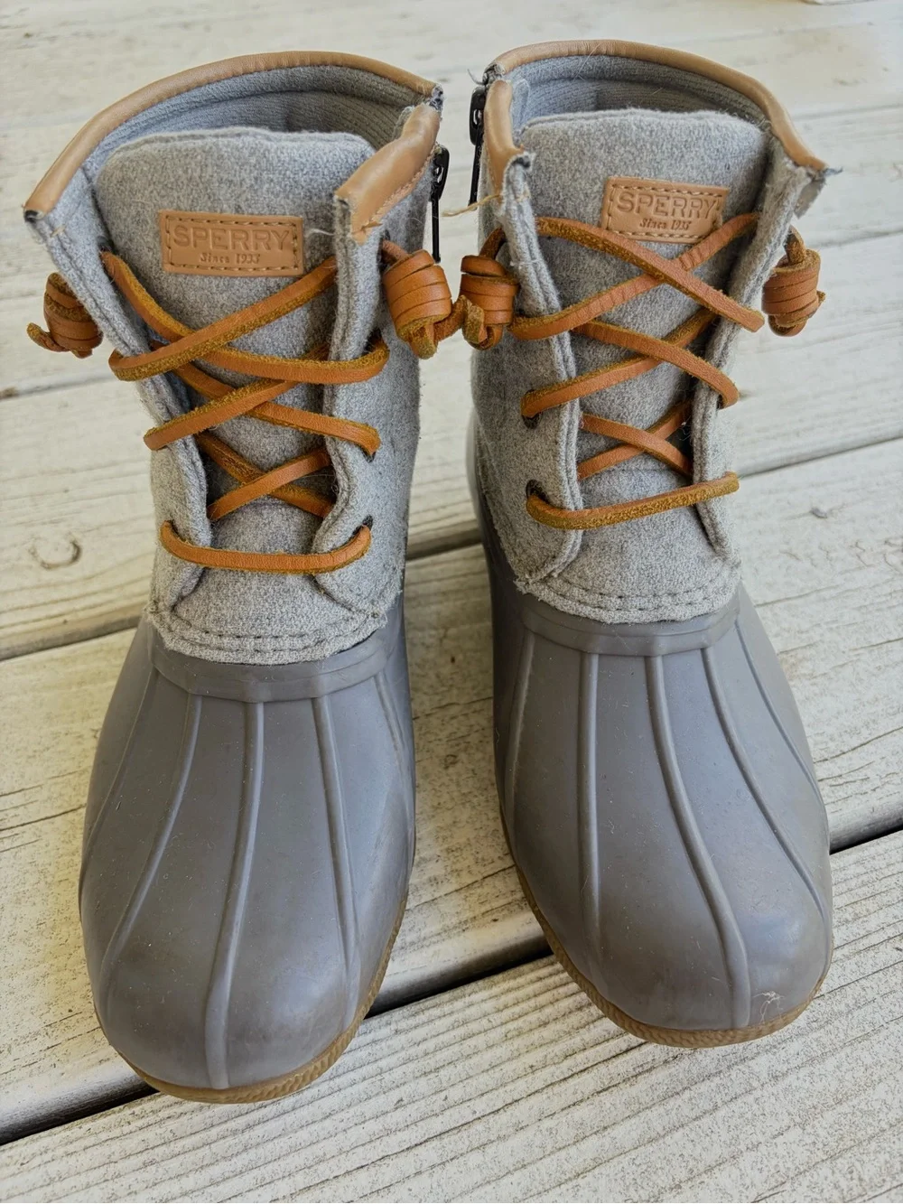 Sperry‎ Girls Saltwater Embossed Wool Duck Boots - Size 1